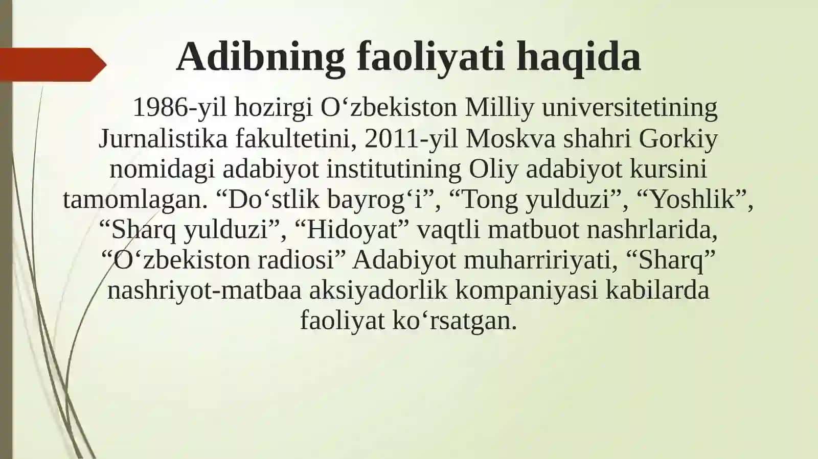 VAFO FAYZULLOH Shoir, tarjimon, adabiyotshunos. 3