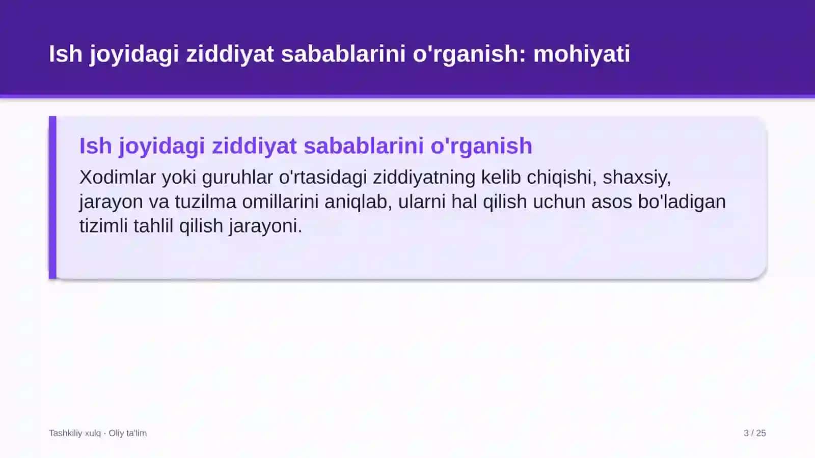 Ma'muriy sudlarda ish joyidagi ziddiyatlarning sabablarini o'rganish 3