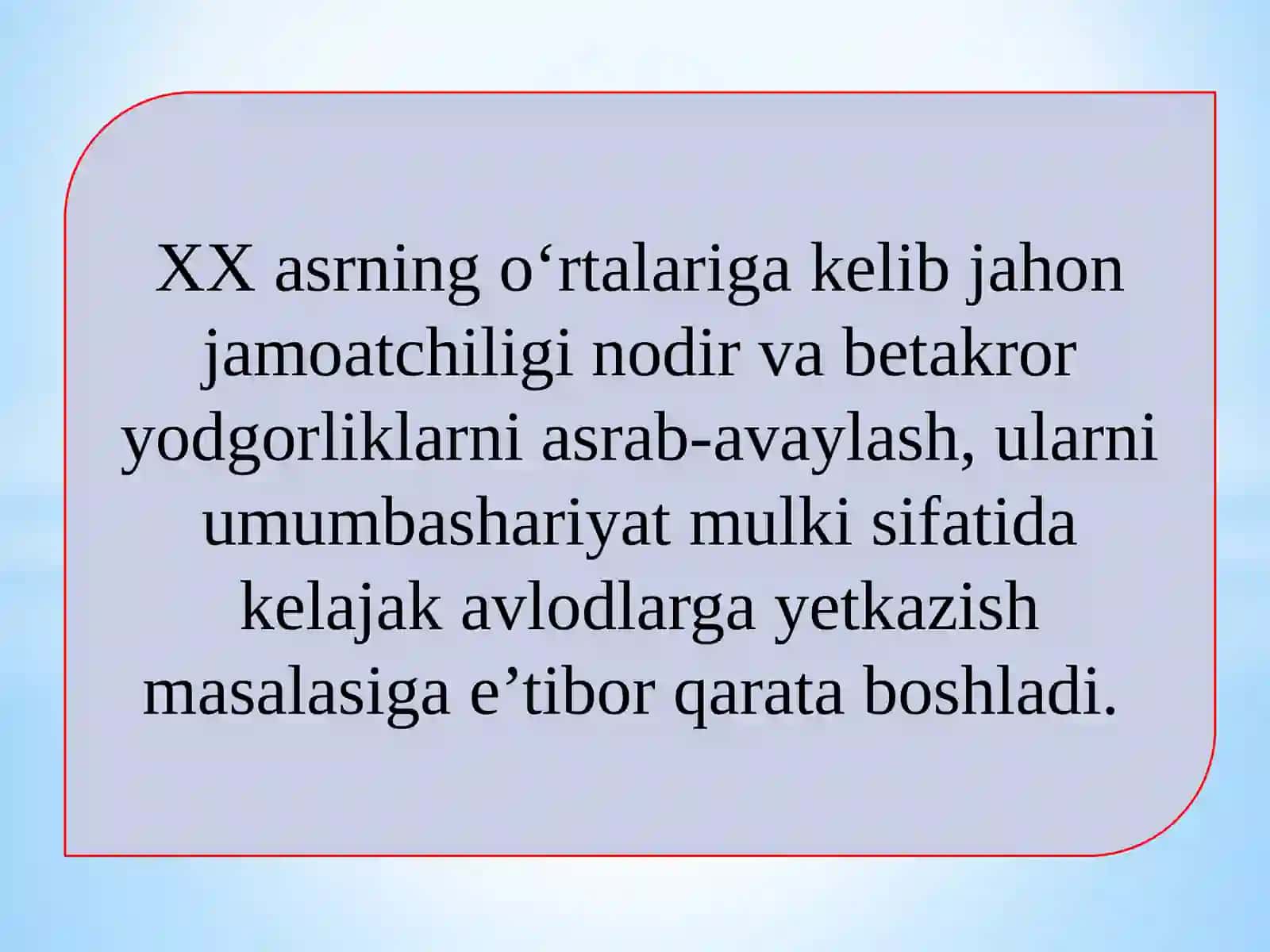 Tarixiy va madaniy qorilgan joylar muhofazasi 3
