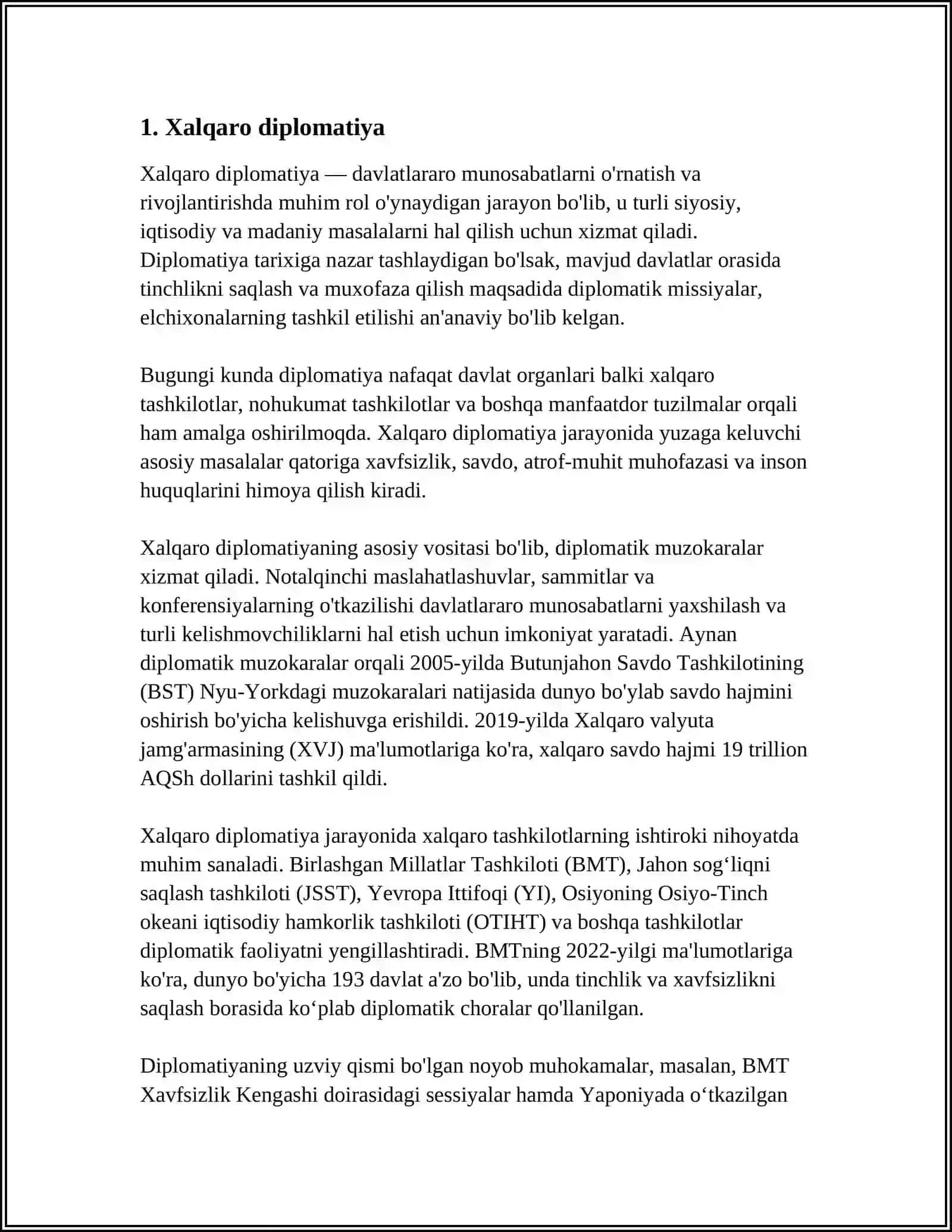 Xalqaro diplomatiya 3