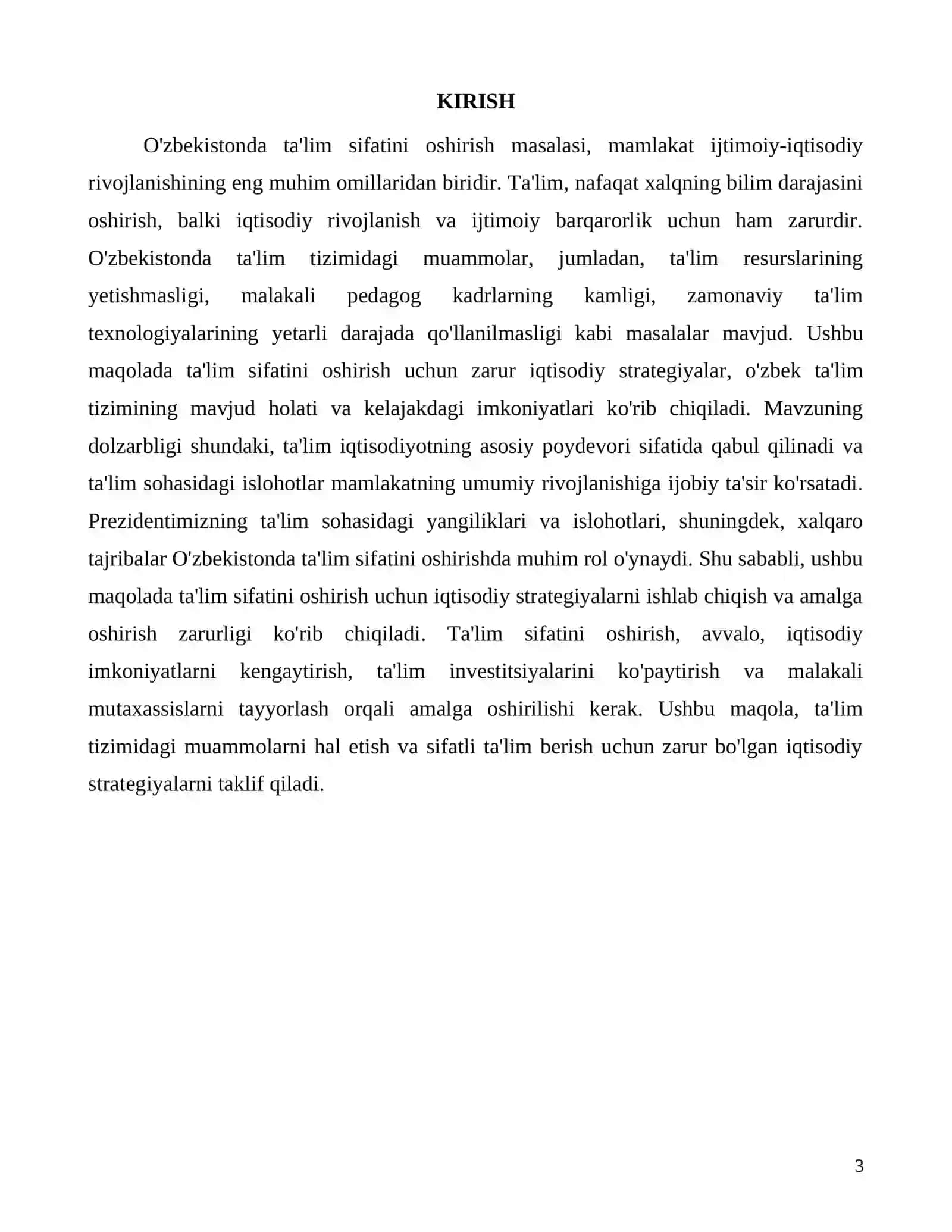 Ta'lim sifatini oshirish uchun iqtisodiy strategiyalar 3