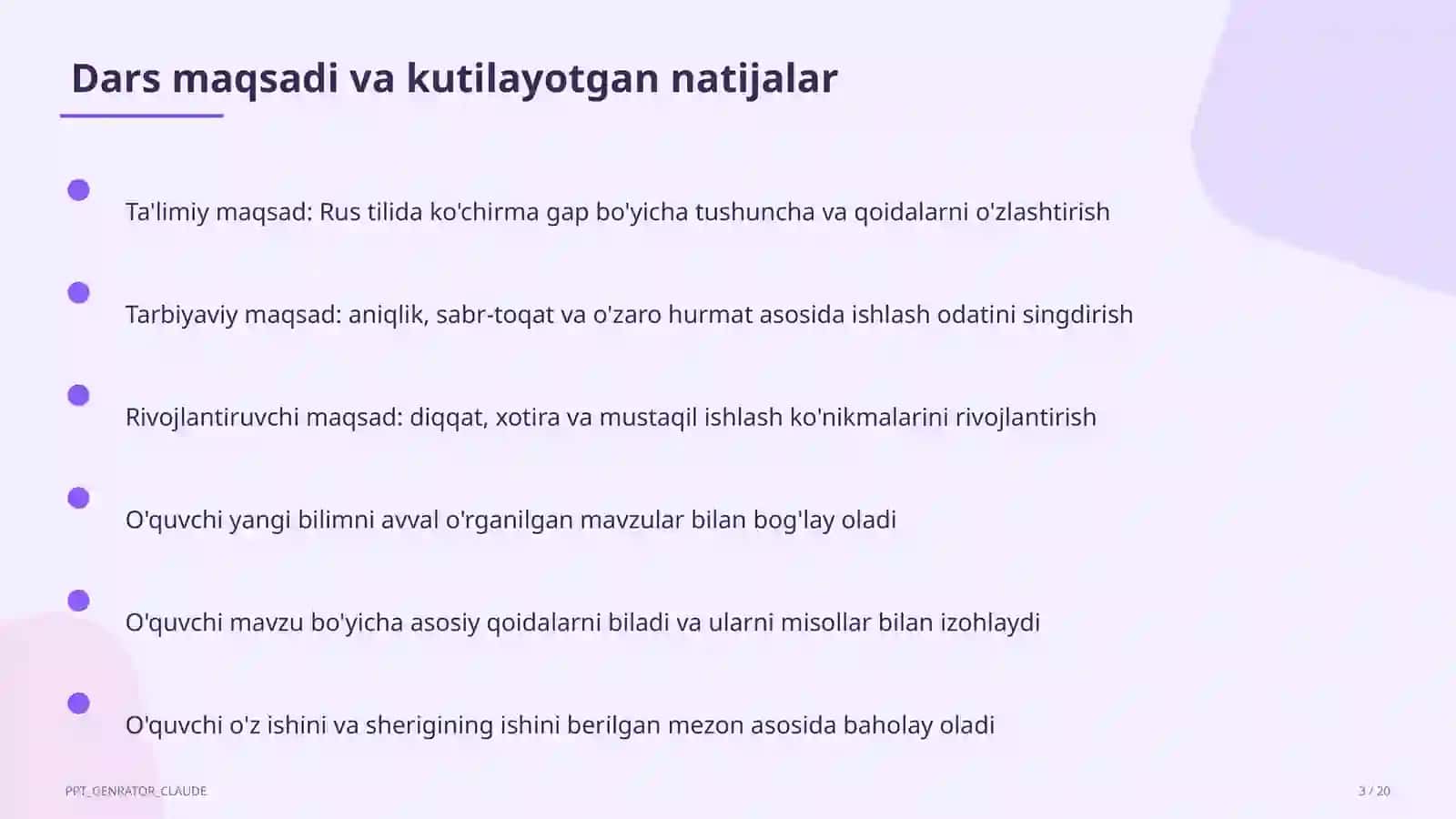Rus tilida ko'chirma gap (9-sinf) 3
