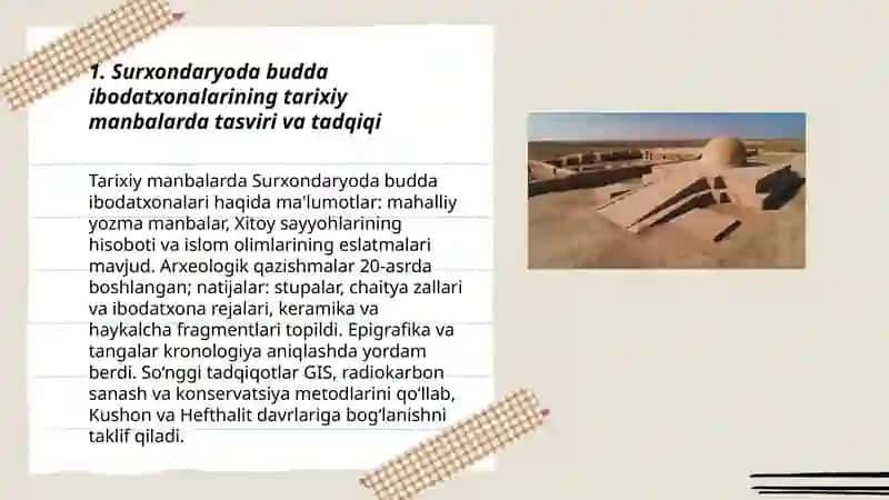 Surxondaryoda budda ibodatxonalarining o'rganilishi 3