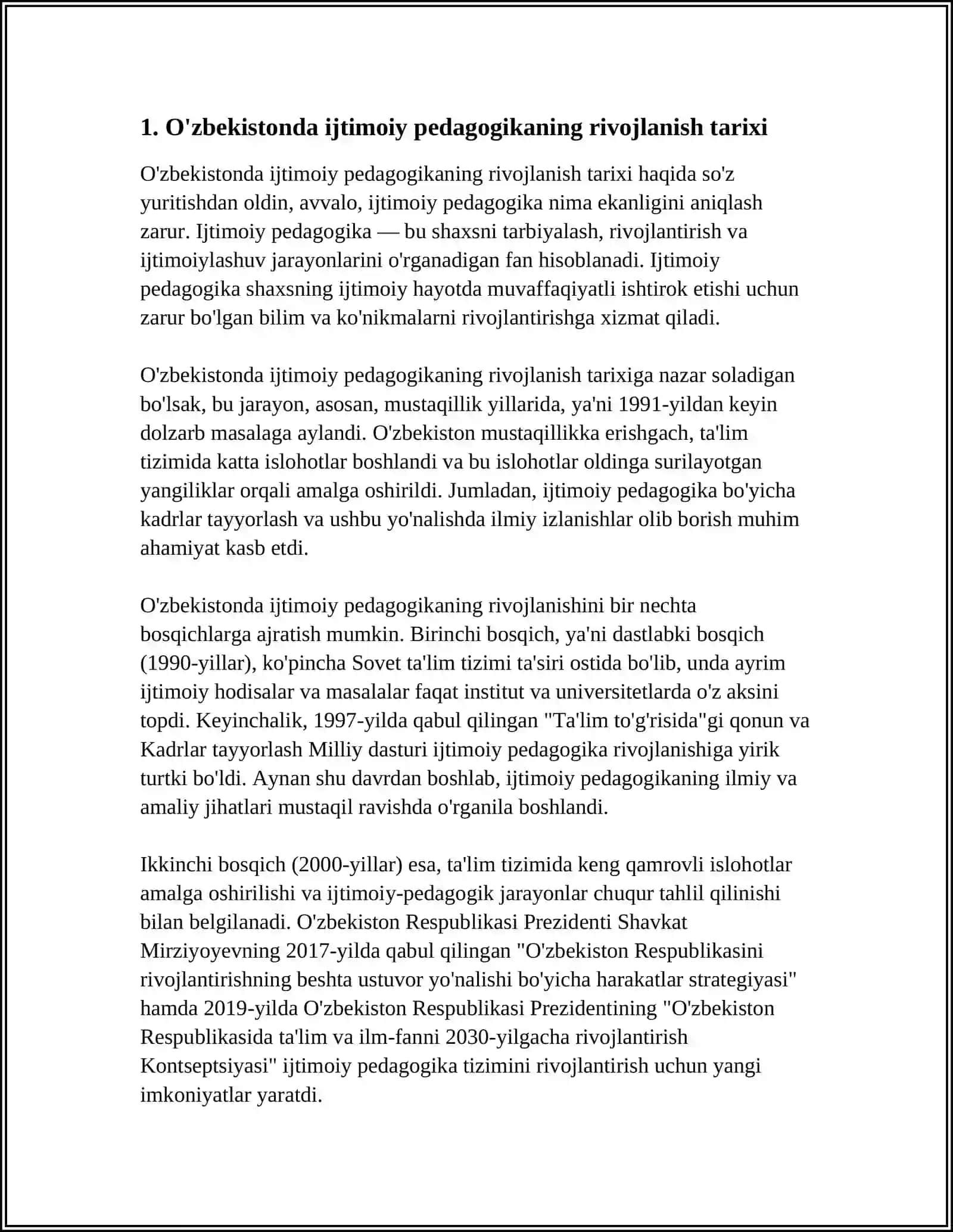 OʻZBEKISTONDA IJTIMOIY PEDAGOGIKA FANINING PAYDO BOʻLISHI 3