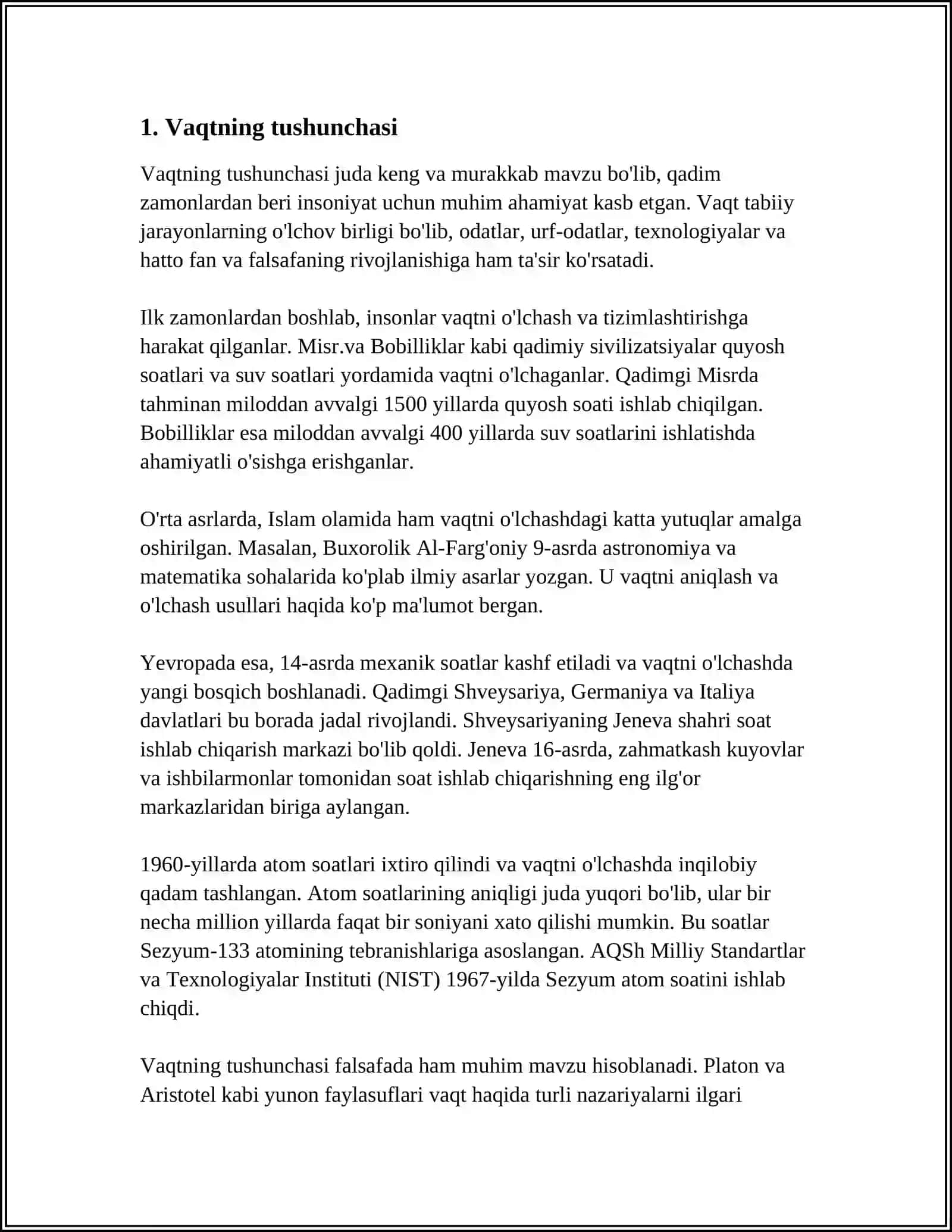 VAQT VA UNING ÕZIGA XOS XUSUSIYATLARI 3