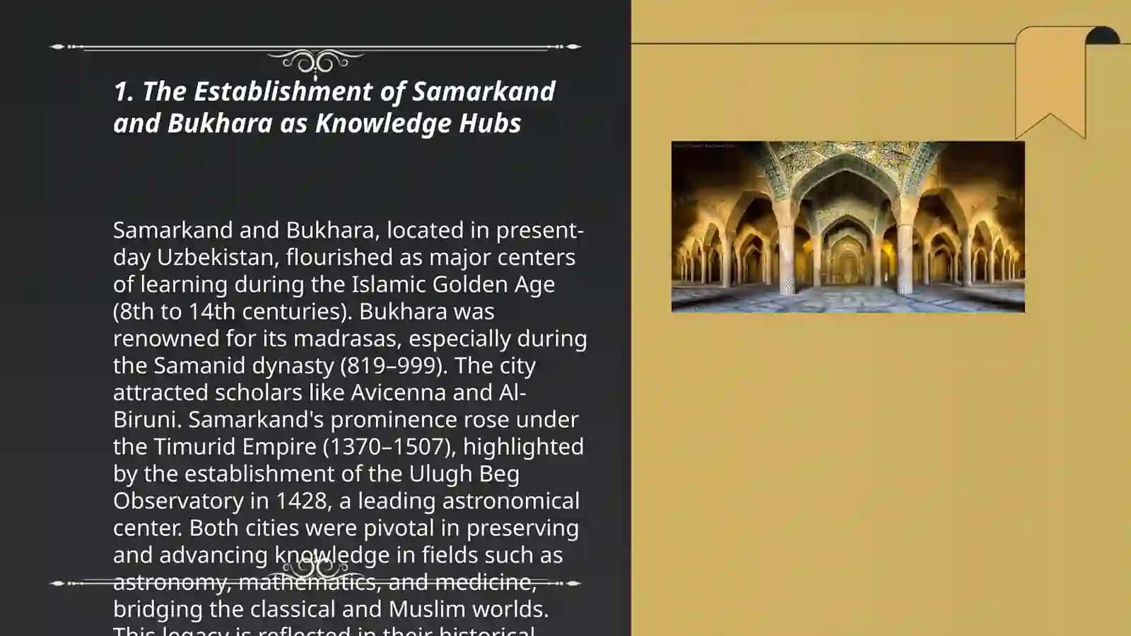The Role of Samarkand and Bukhara in Islamic Civilization – Intellectual centers of medieval Islamic learning 3