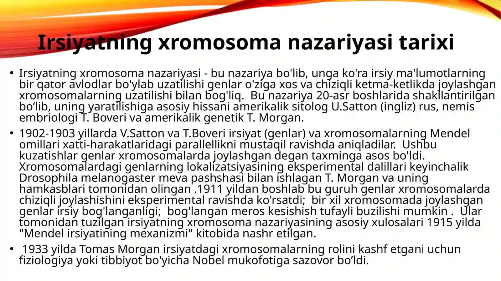 Irsiyatning xramosomanazariyasi 3