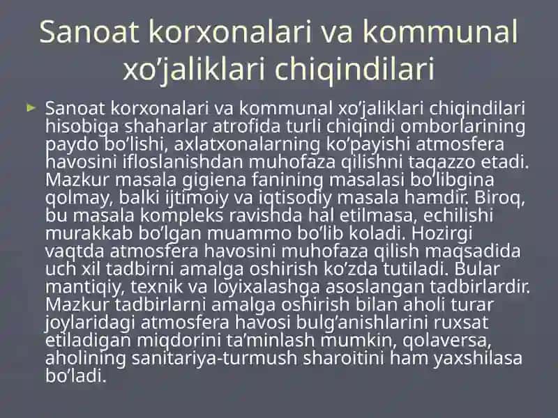 Atmosferani ifloslanishiga qarshi kurash 3