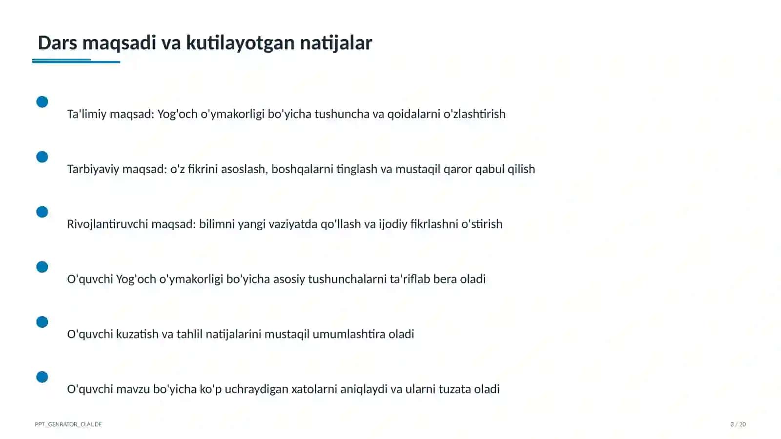 Yog'och o'ymakorligi (7-sinf) 3