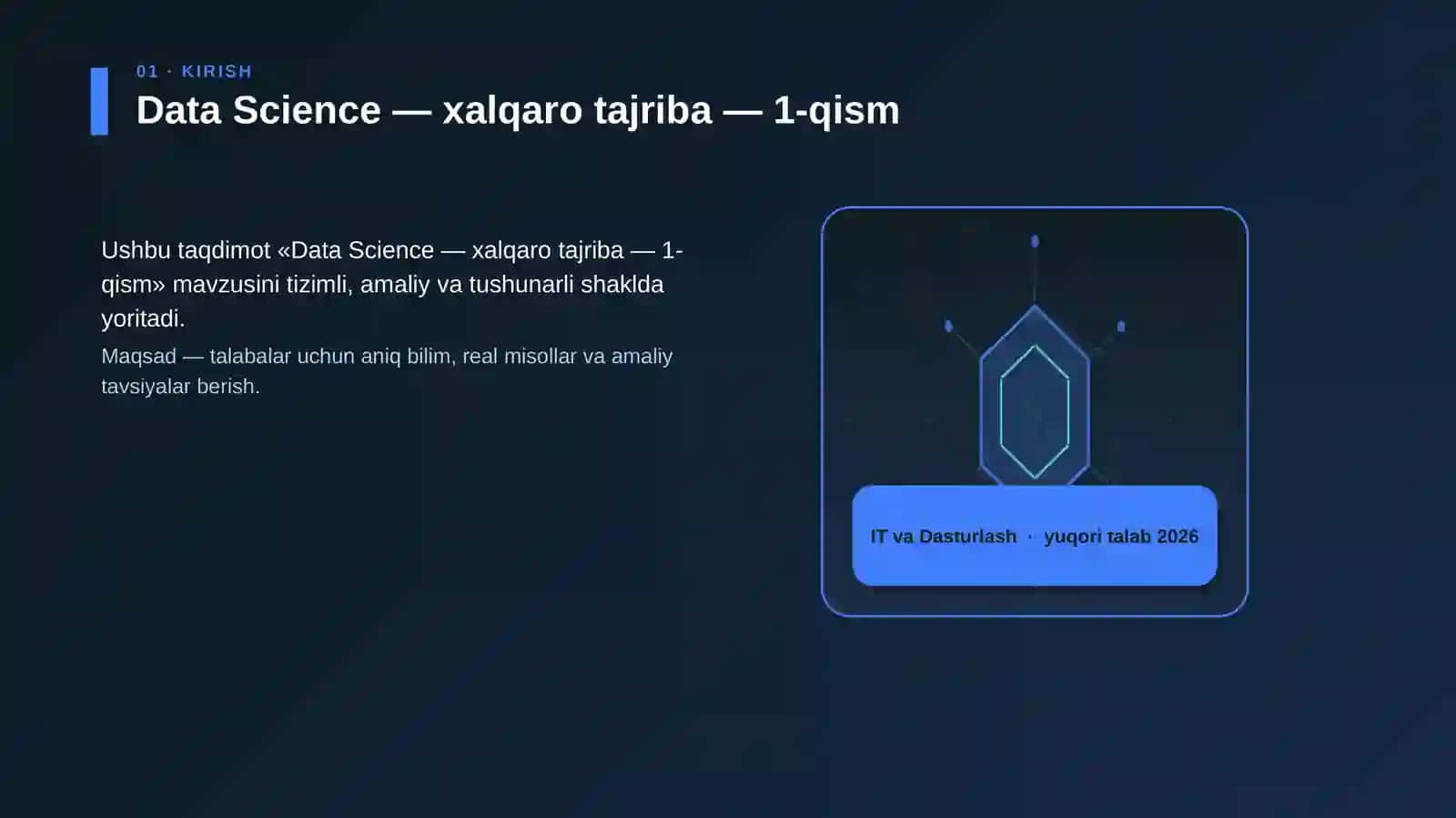Data Science — xalqaro tajriba — 1-qism 3