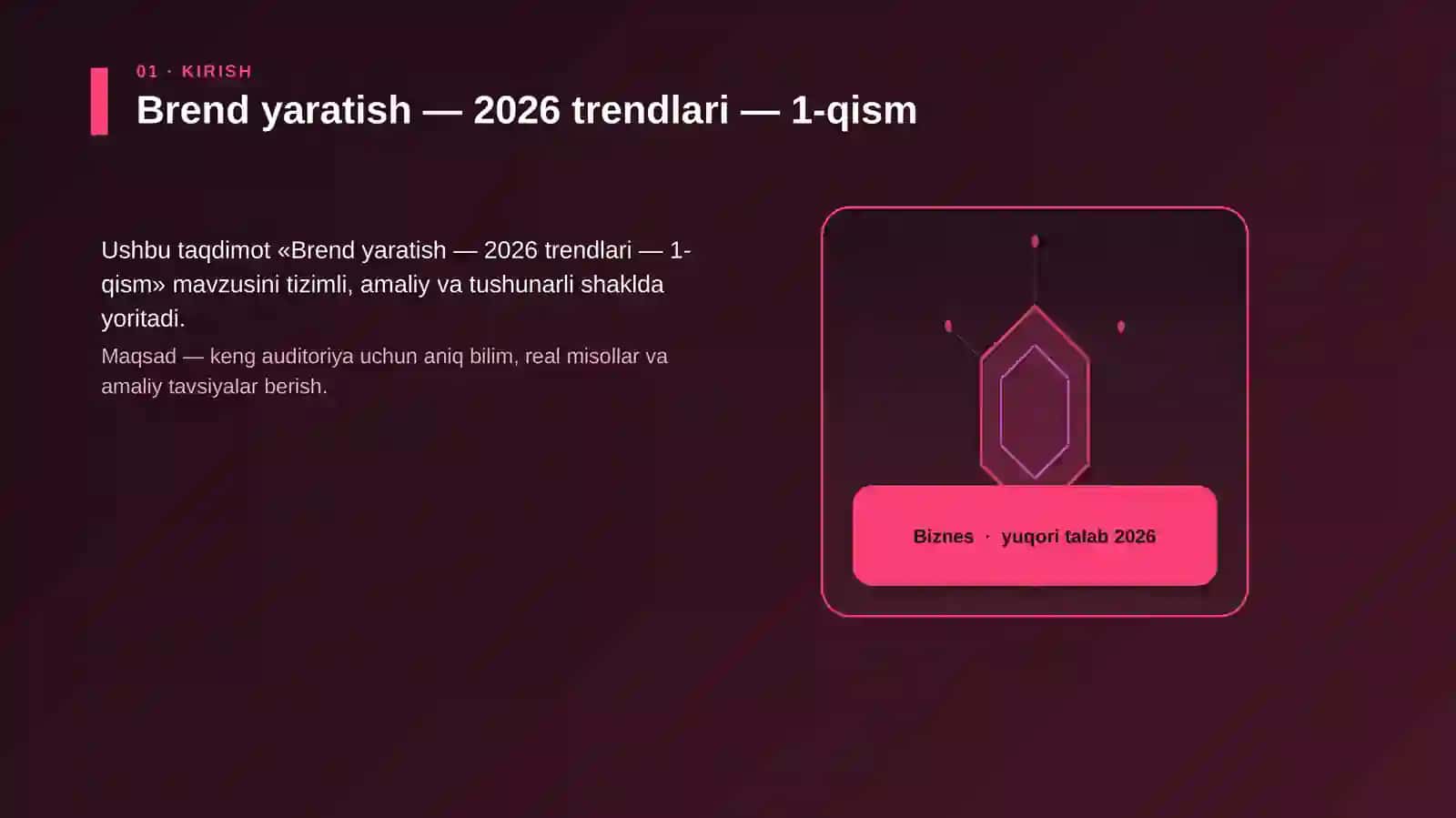 Brend yaratish — 2026 trendlari — 1-qism 3