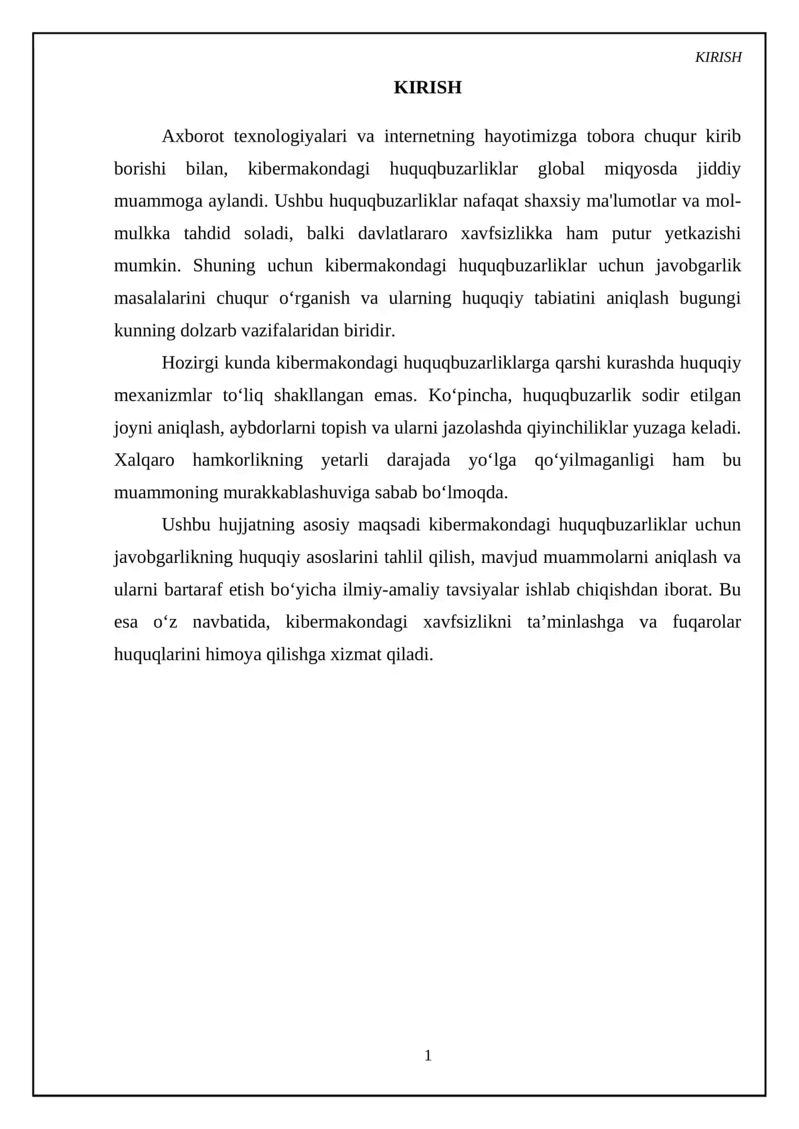 Kibermakondagi huquqbuzarliklarning huquqiy tasnifi va mohiyati 3