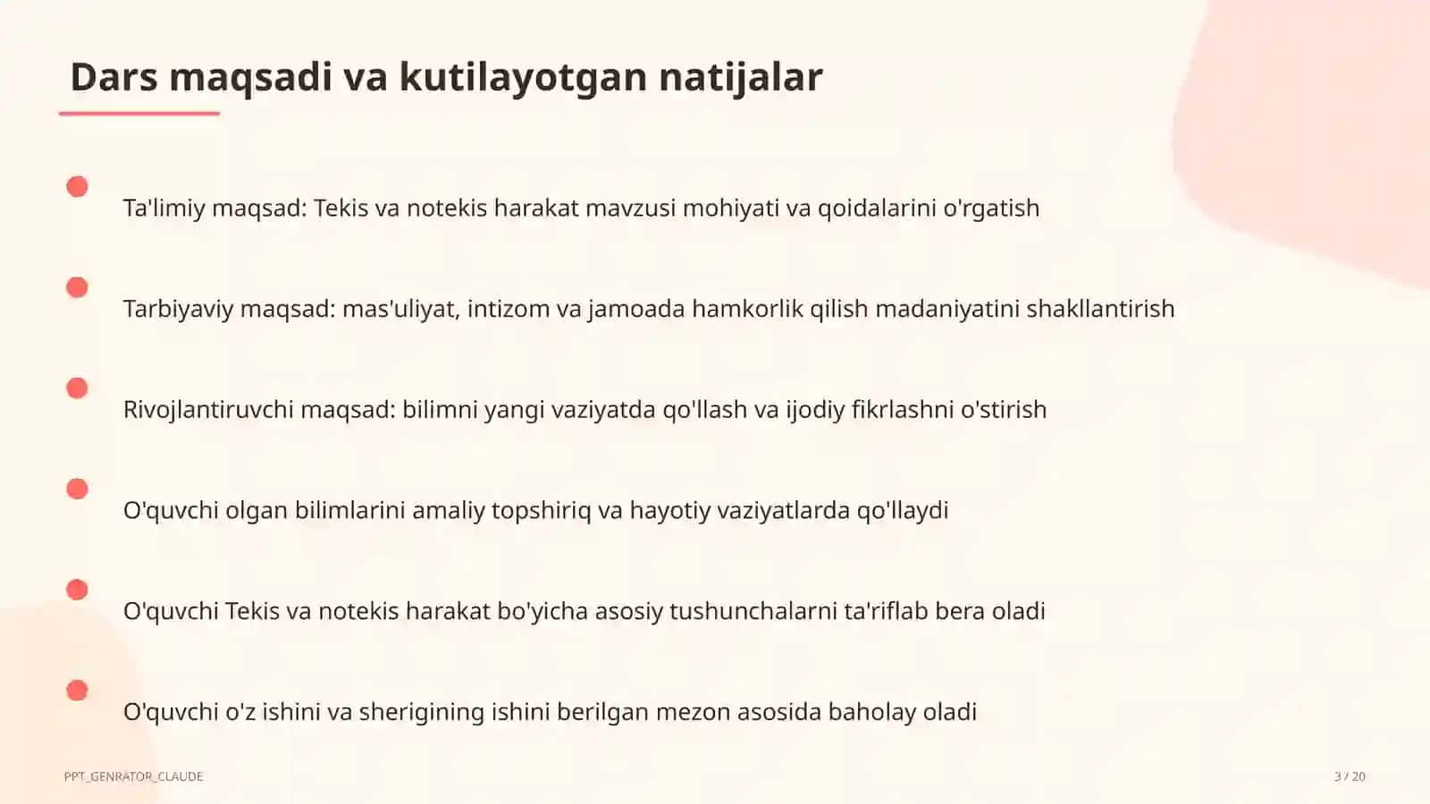Tekis va notekis harakat (7-sinf) 3