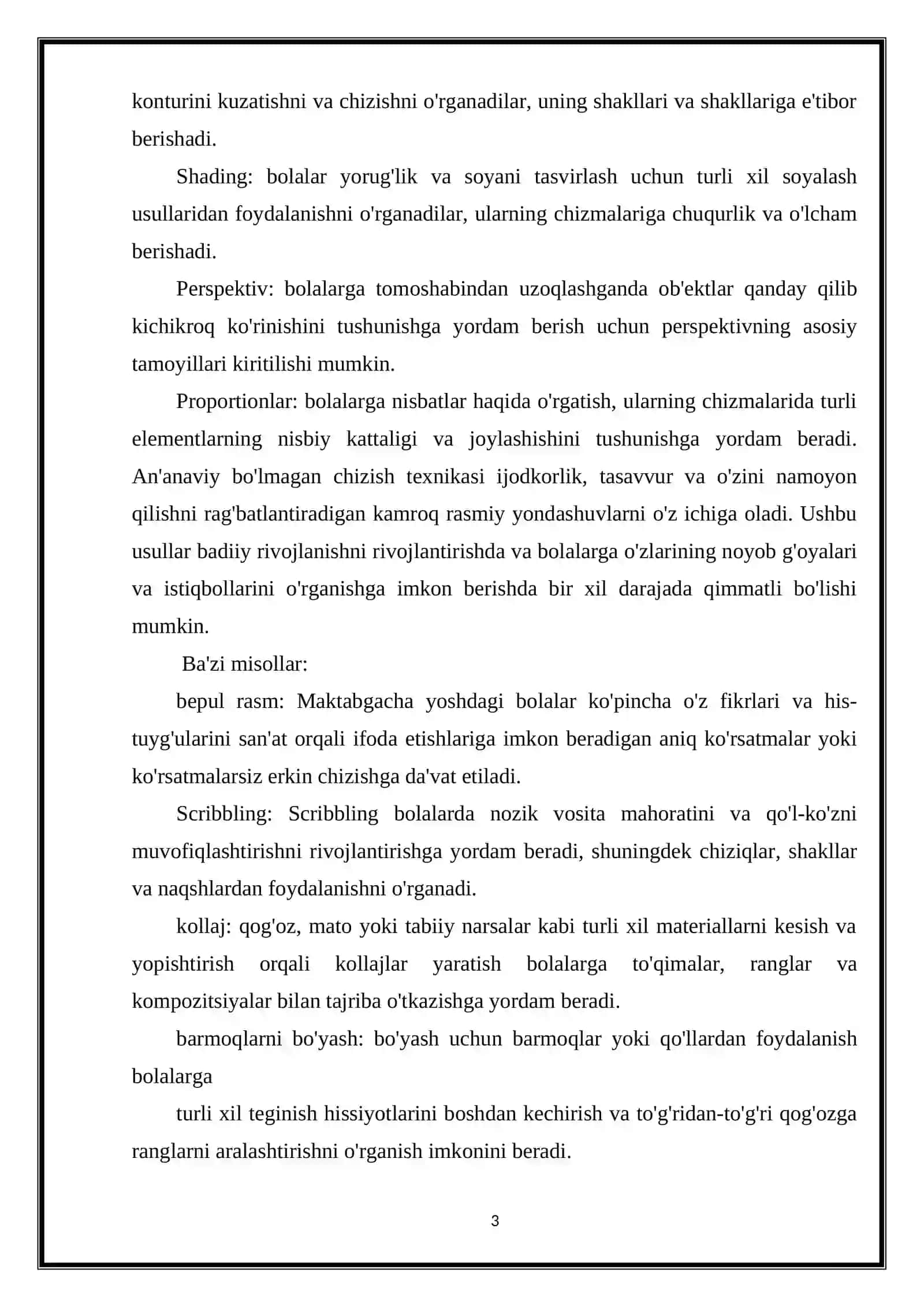 MAKTABGA TAYARLOV GURUHIDA BOLALARNI RASM CHIZISHGA O'RGATISH METODLARI 3
