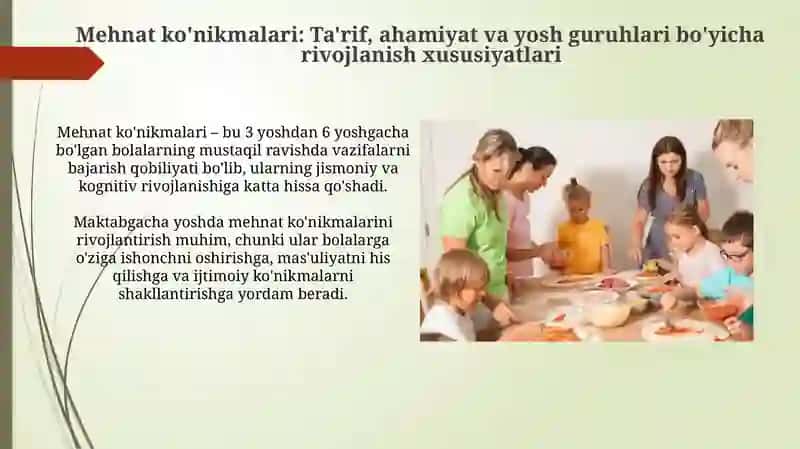 Turli yosh guruhlarda maktabgacha yoshdagi bolarni mehnatga urgatish 3