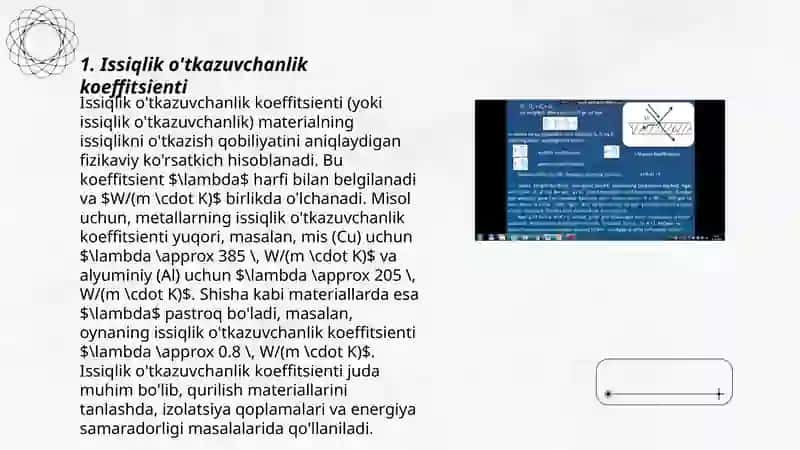 Issiqlik o'tkazuvchanlik koeffitsienti 3