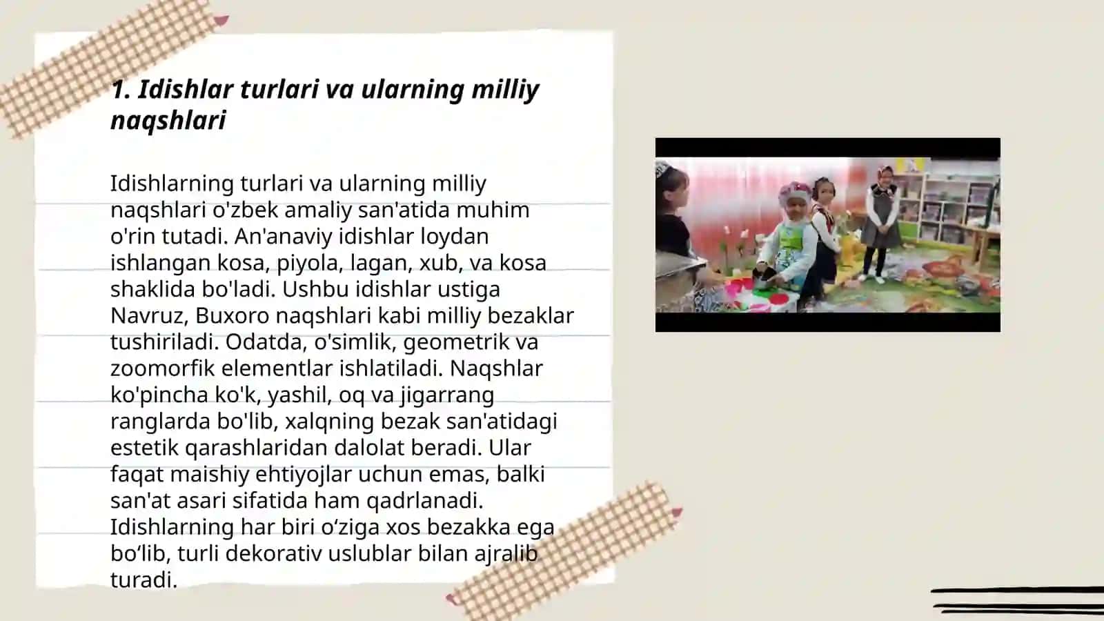 Idishlar. Milliy naqshlar 3