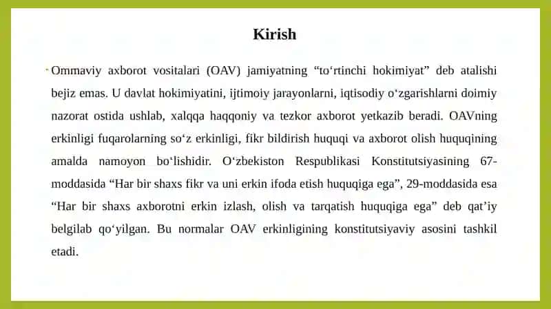 Ommaviy axborot vositalarini yanada erkinlashtirish yo‘llari 3