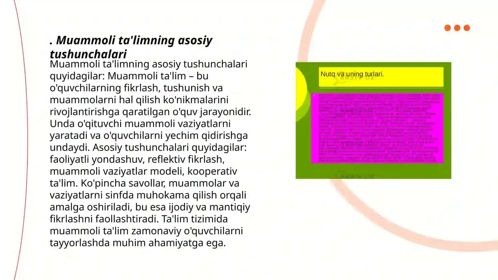 7-sinf o‘quvchilarining og‘zaki va yozma nutqini o‘stirishda muammoli ta‘limdan foydalanish 3