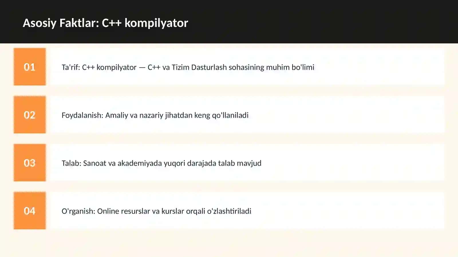 C++ VA TIZIM DASTURLASH 3