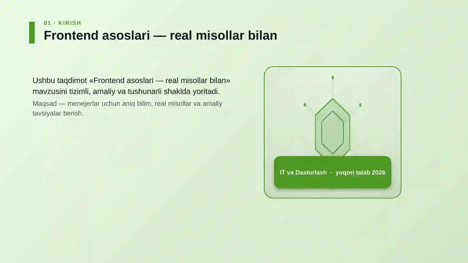 Frontend asoslari — real misollar bilan 3