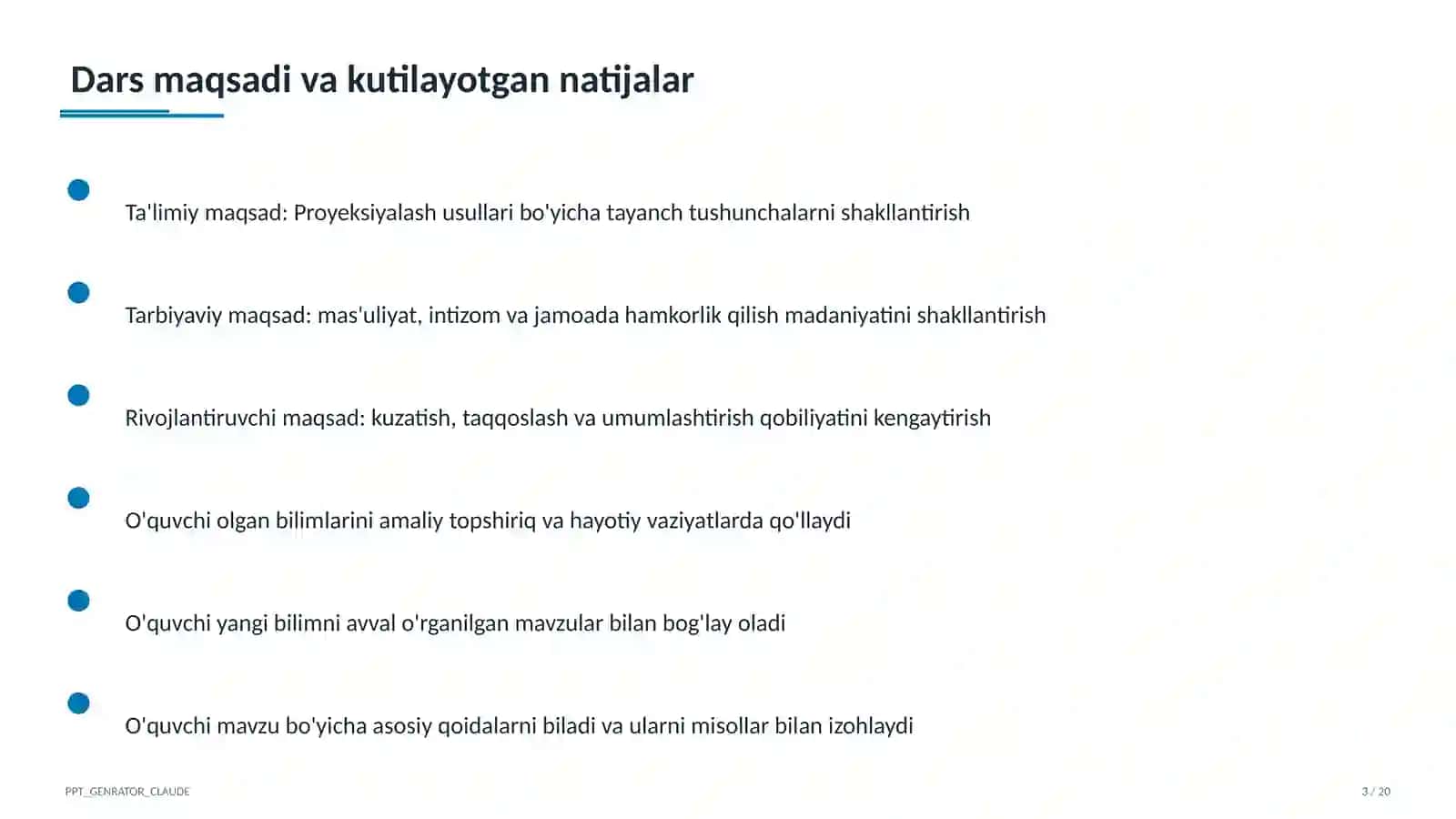 Proyeksiyalash usullari (8-sinf) 3