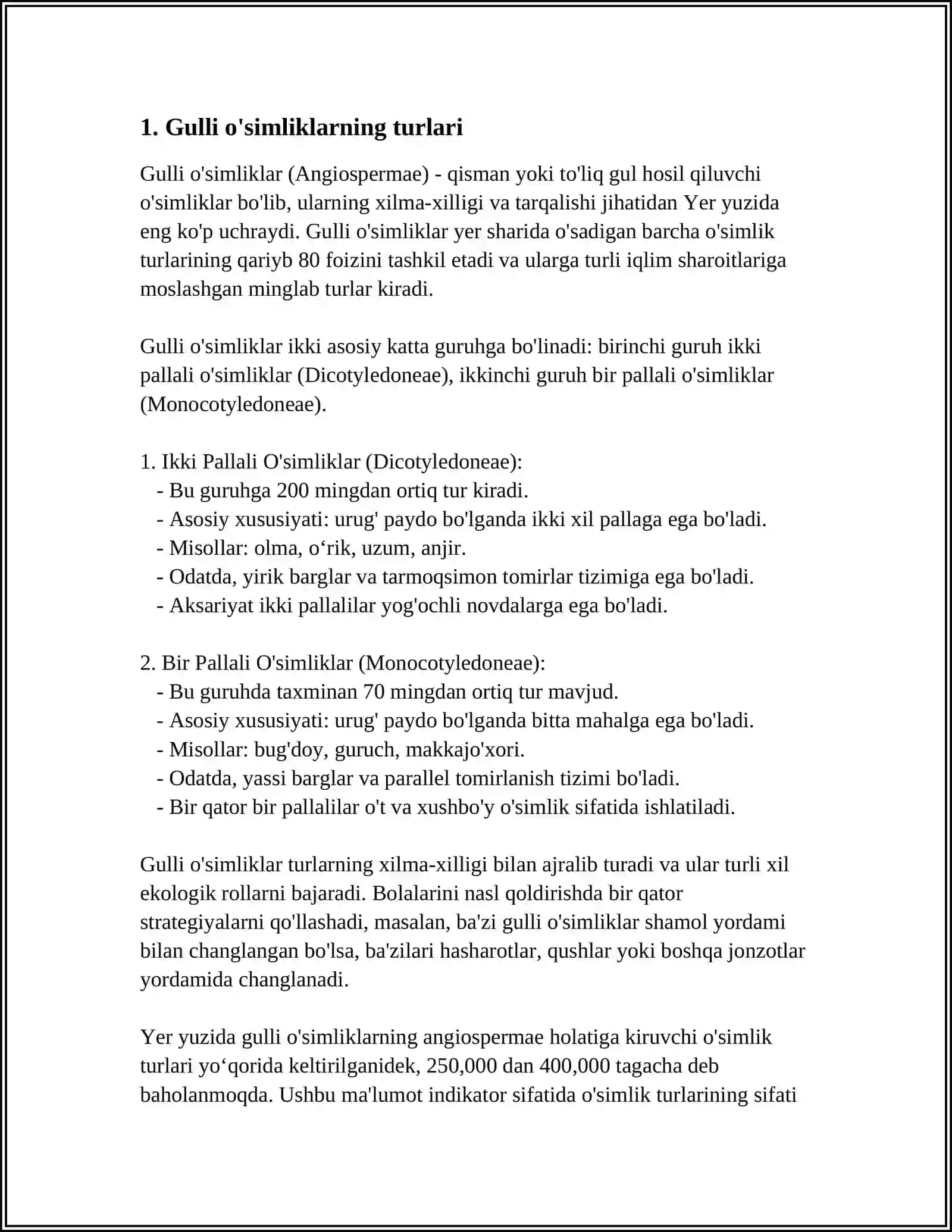 GULLI OʻSIMLIKLARNING XILMA-XILLIGI 3