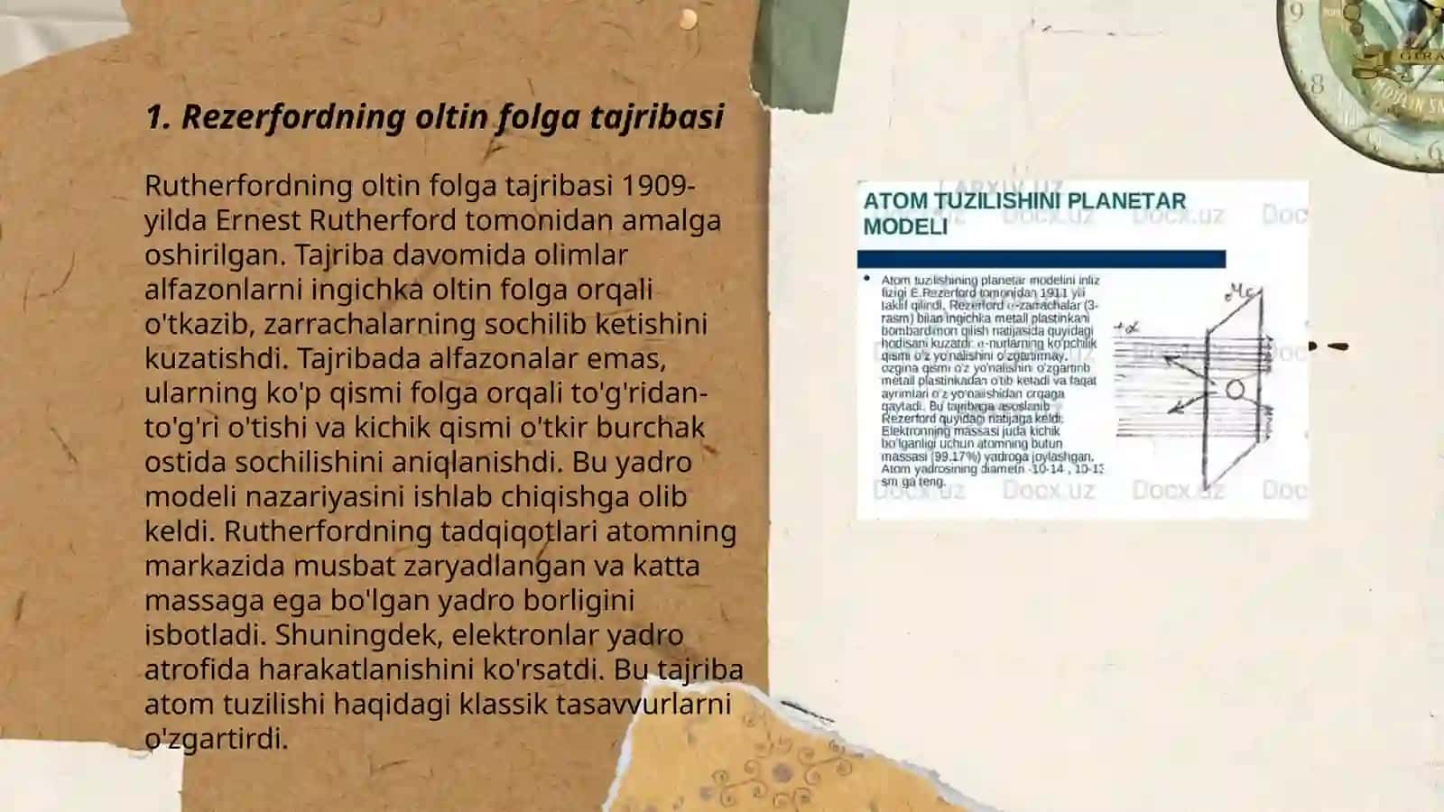 Rutherfordning oltin folga tajribasi 3