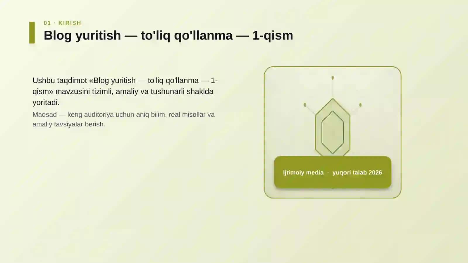 Blog yuritish — to'liq qo'llanma — 1-qism 3