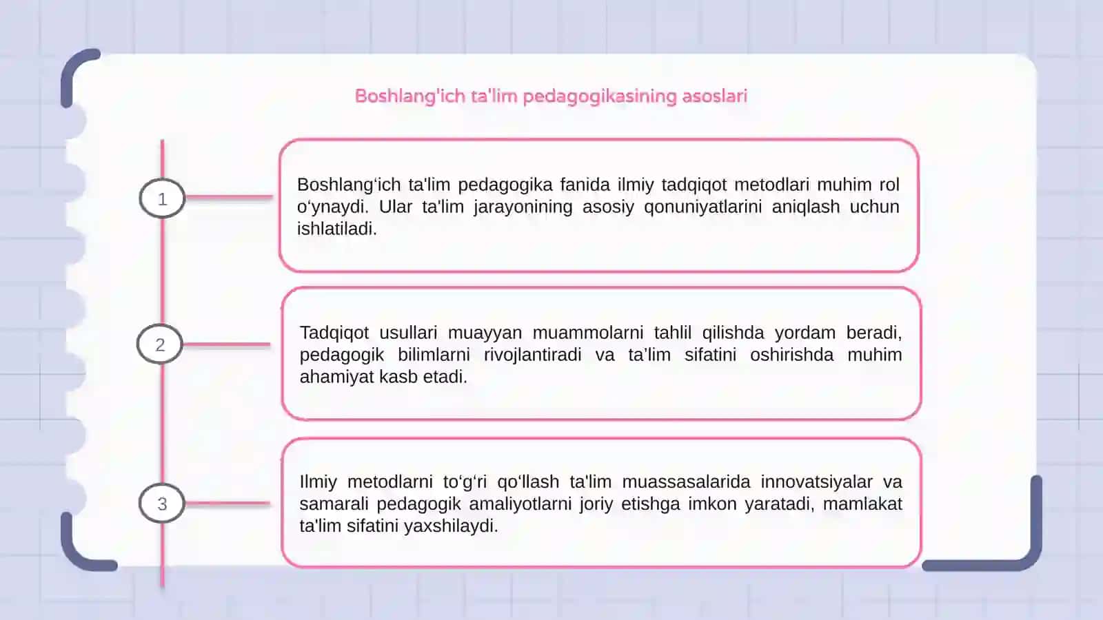 Boshlanĝich ta'lim pedagogika fanining ilmiy tadqiqot metodlari 3