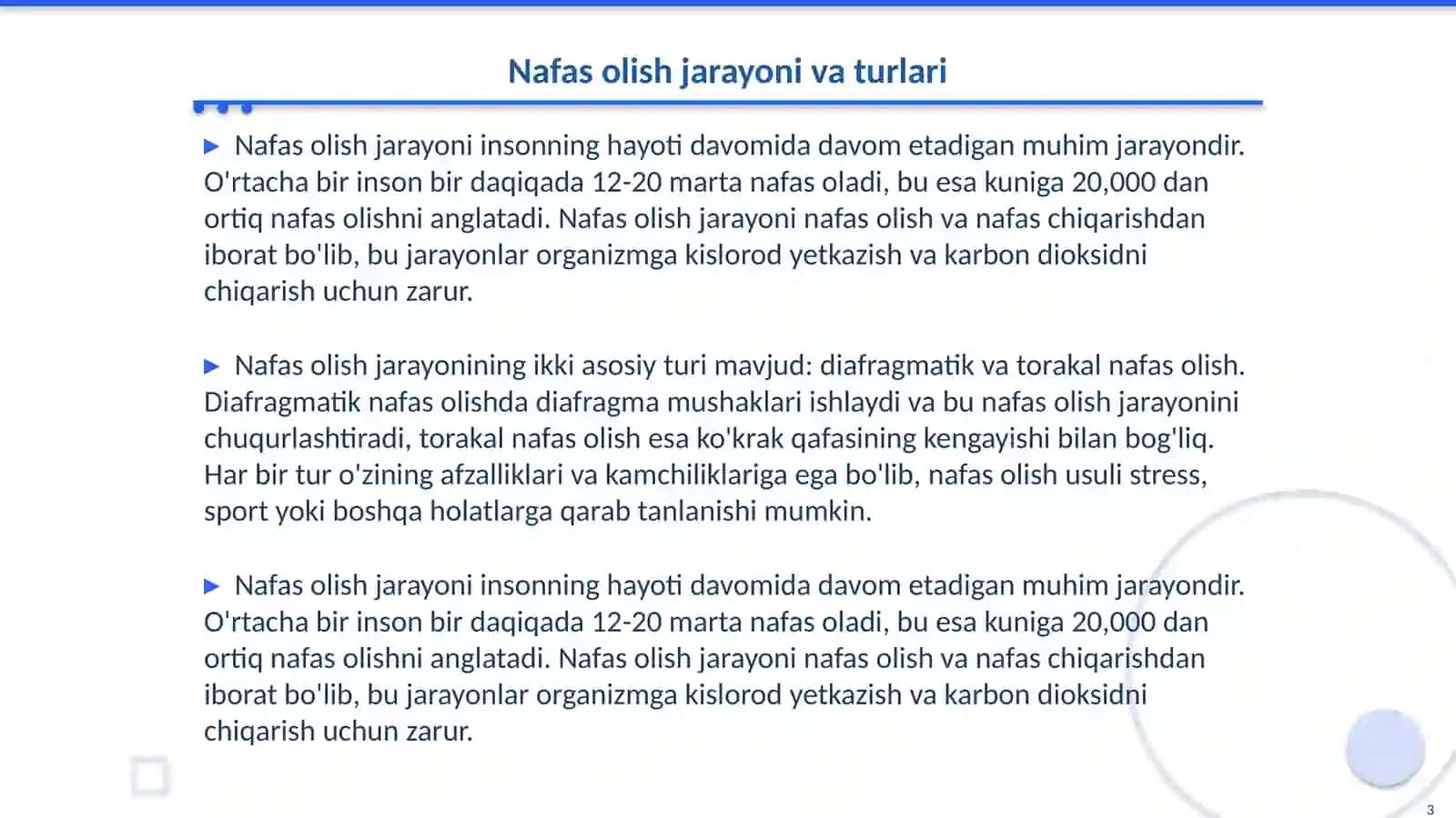Nafasni idora etilishi 3