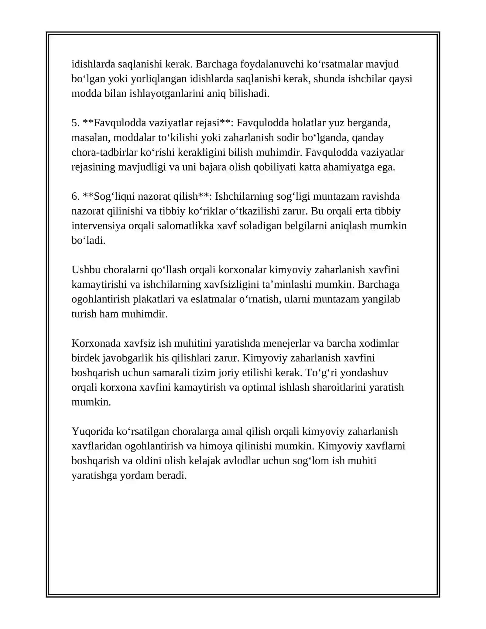 KORXONA MUHITIDAGI XAVFLI ZARARLI HOLAT OMILLAR ULARDAN OGOHLANTIRISH 3