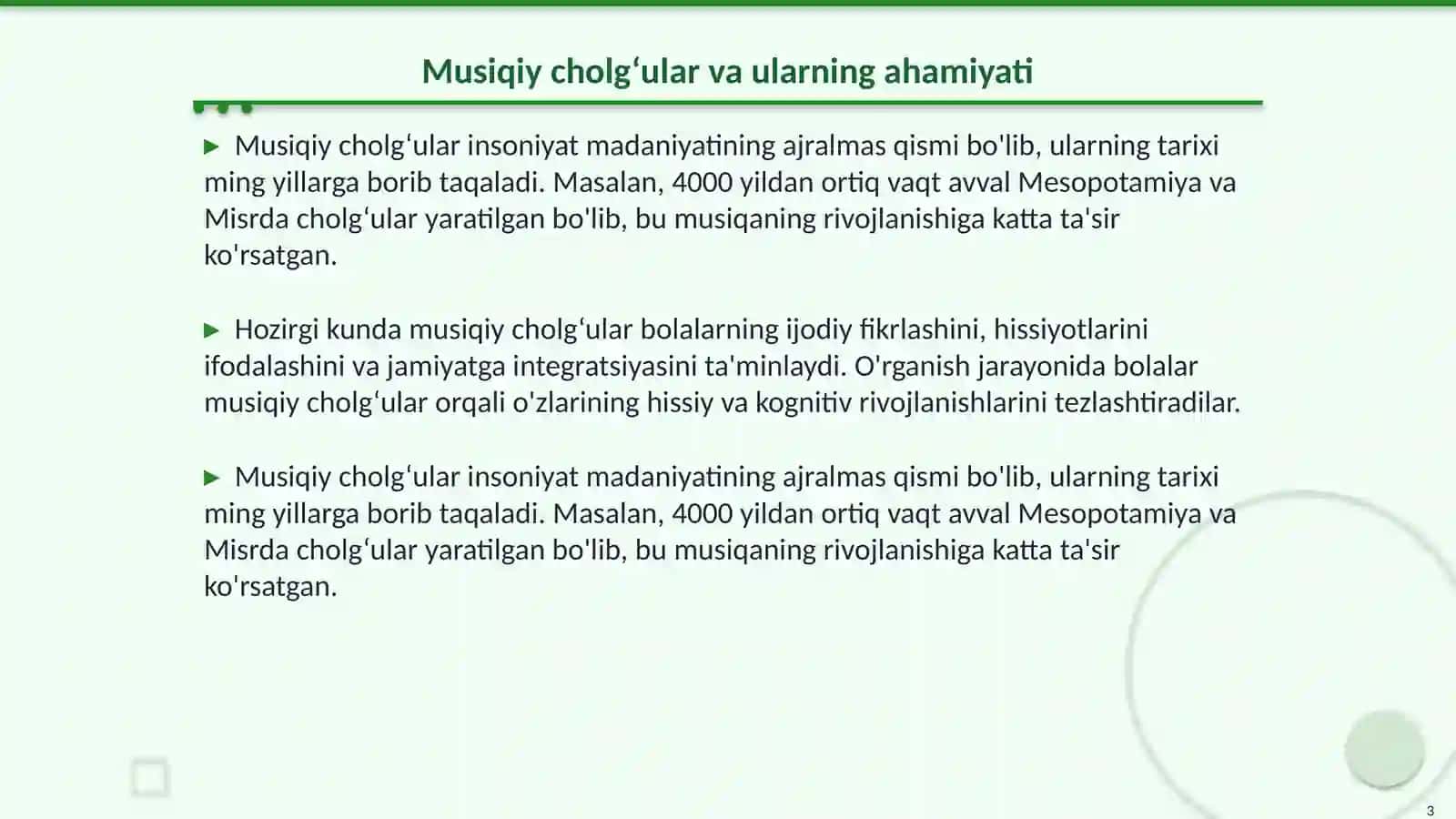 Bolalarni musiqiy cholg‘ularda ijroga o‘rgatish 3