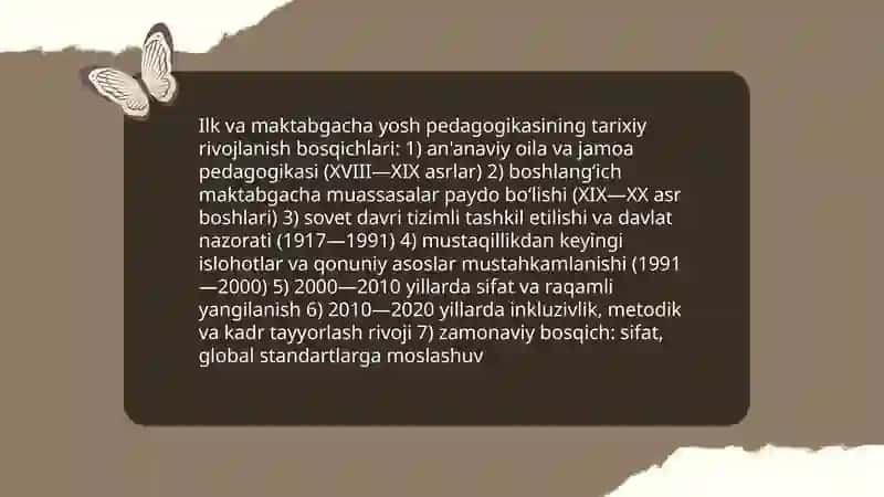 Ilk va maktabgacha yoshdagi bolalar pedagogikasining rivojlanish bosqichlari 3