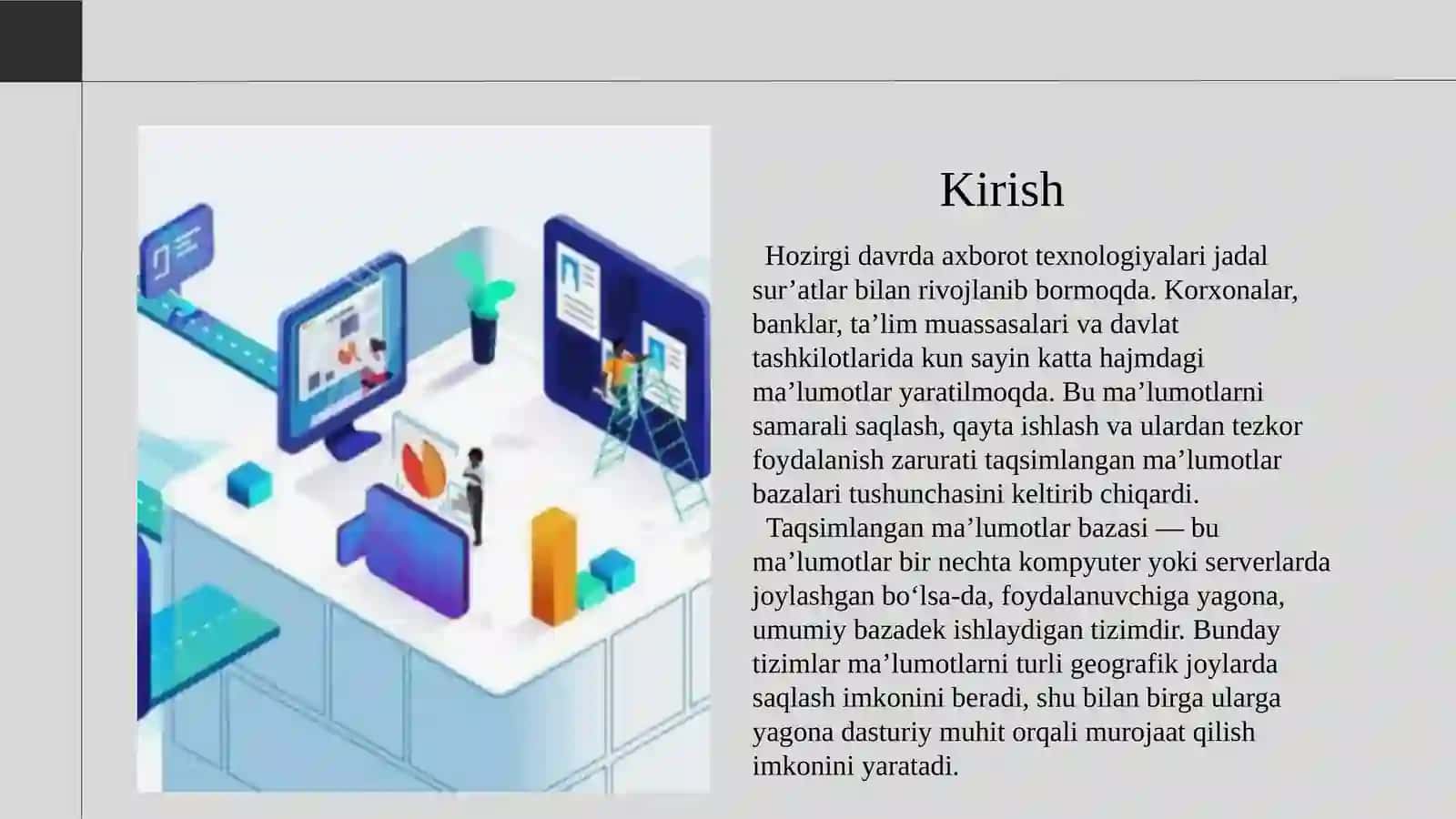 Taqsimlangan ma'lumotlar bazasi va uni qayta ishlash tizimlari arxitekturasi 3
