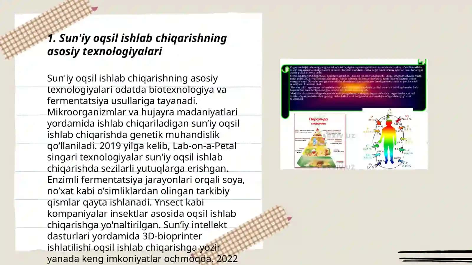 Sun'iy oqsil ozuqa moddalarining ishlab chiqarilishi va kelgusidagi imkonyatlar 3