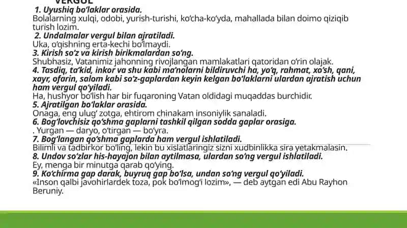 Tinish belgilari 3