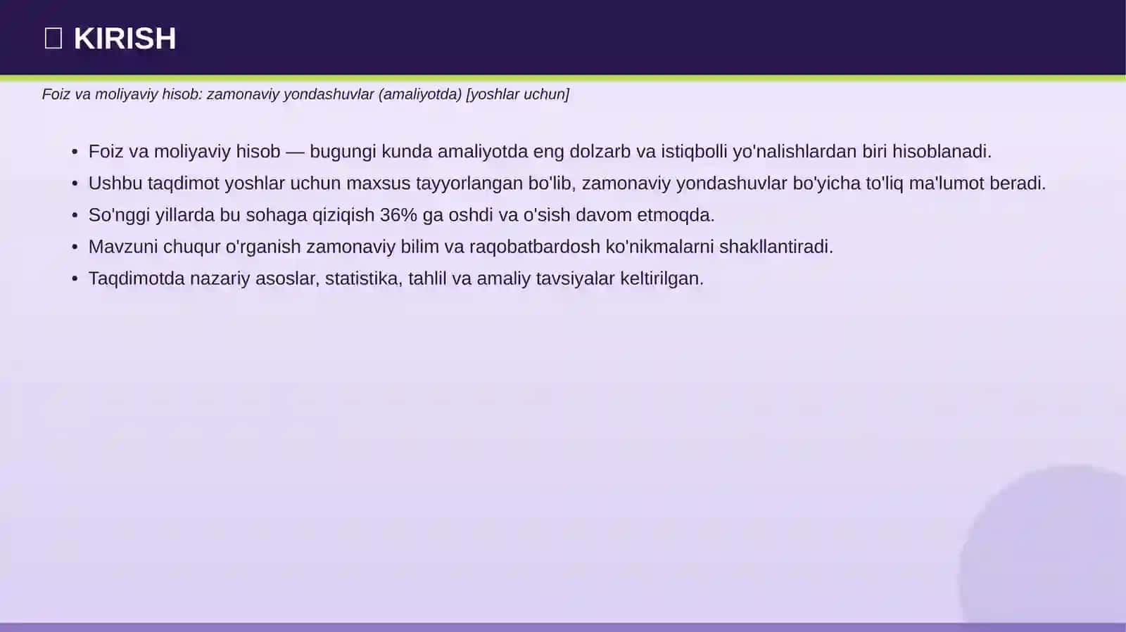 FOIZ VA MOLIYAVIY HISOB 3