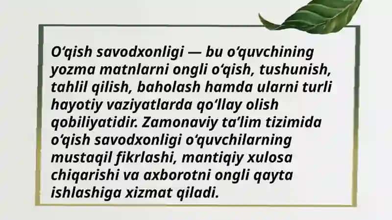Oʻqish savodxonligining maqsadi. 3