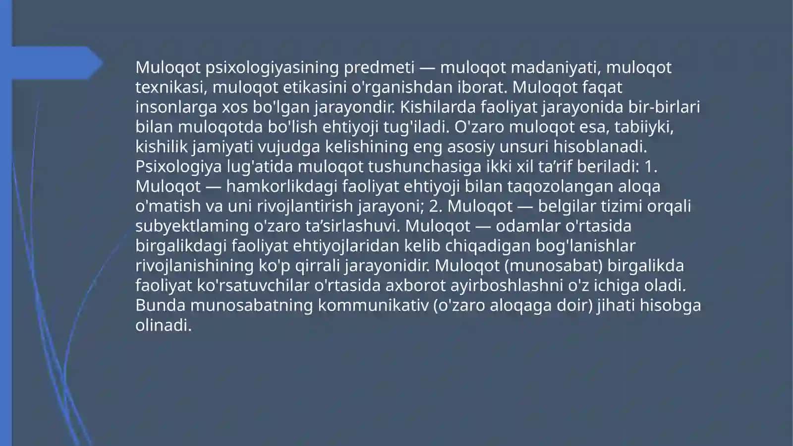 Muloqotning psixologik tizimi va vazifalari 3