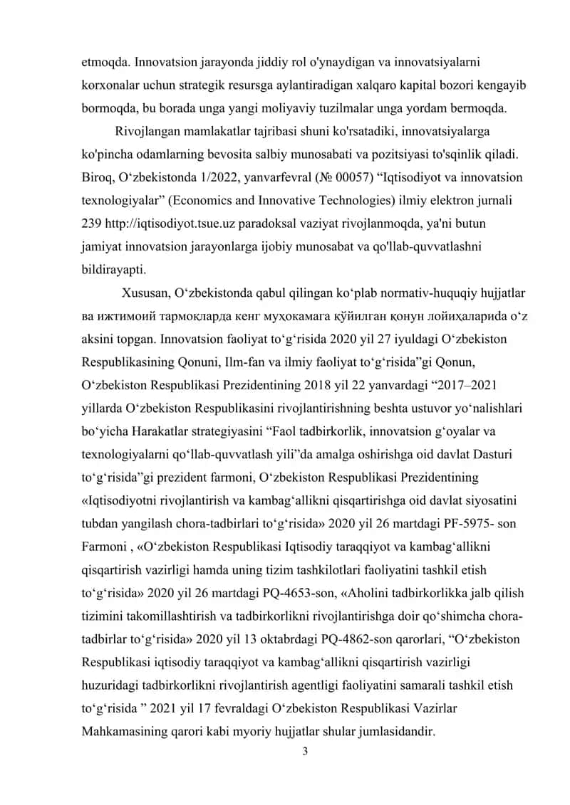 KORXONA BOZOR IQTISODIYOTINING XOJALIK SUBYEKTI, MILLIY IQTISODIYOT RIVOJLANISHIDA KORXONANING O’RNI VA ROLI 3