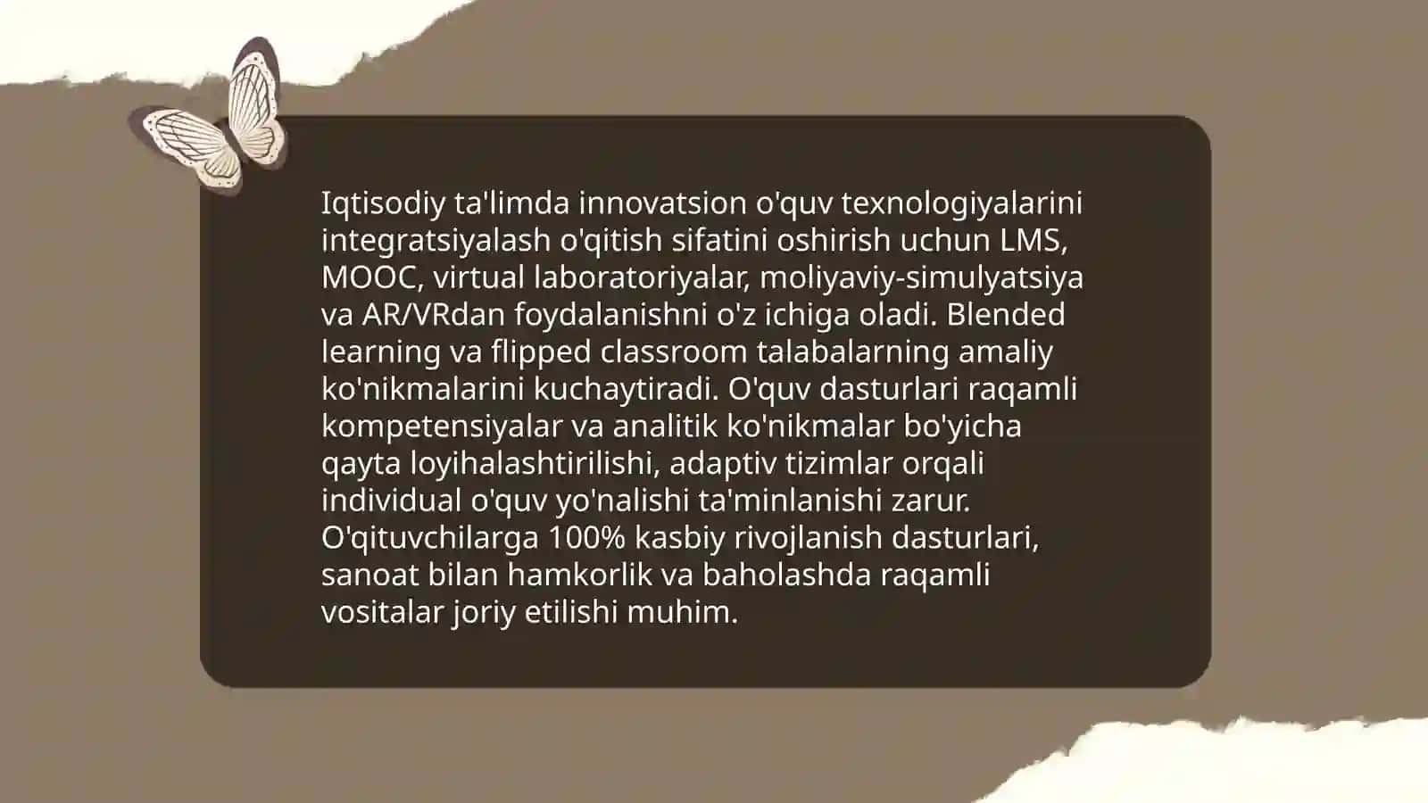 Iqtisodiy ta'limda innovatsion o'quv texnologiyalarini integratsiyalash 3