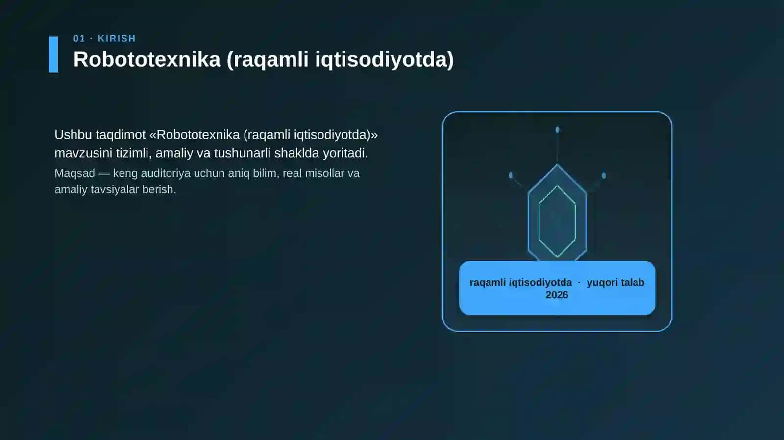 Robototexnika (raqamli iqtisodiyotda) 3