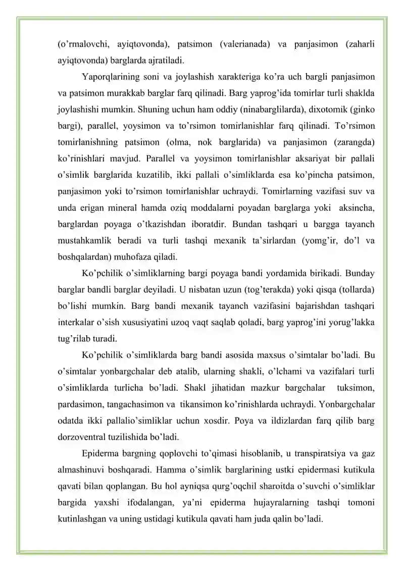 O‘simliklar barg tukchalarini mikraskop ostida ko‘rib 3