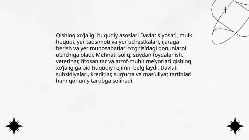Qishloq xo'jaligi qonunlari va menejment 3