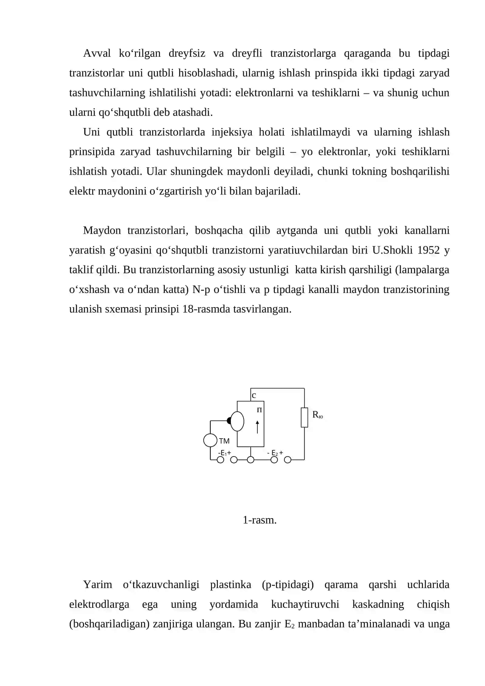 Maydoniy tranzistorlar va ularning turlari 3