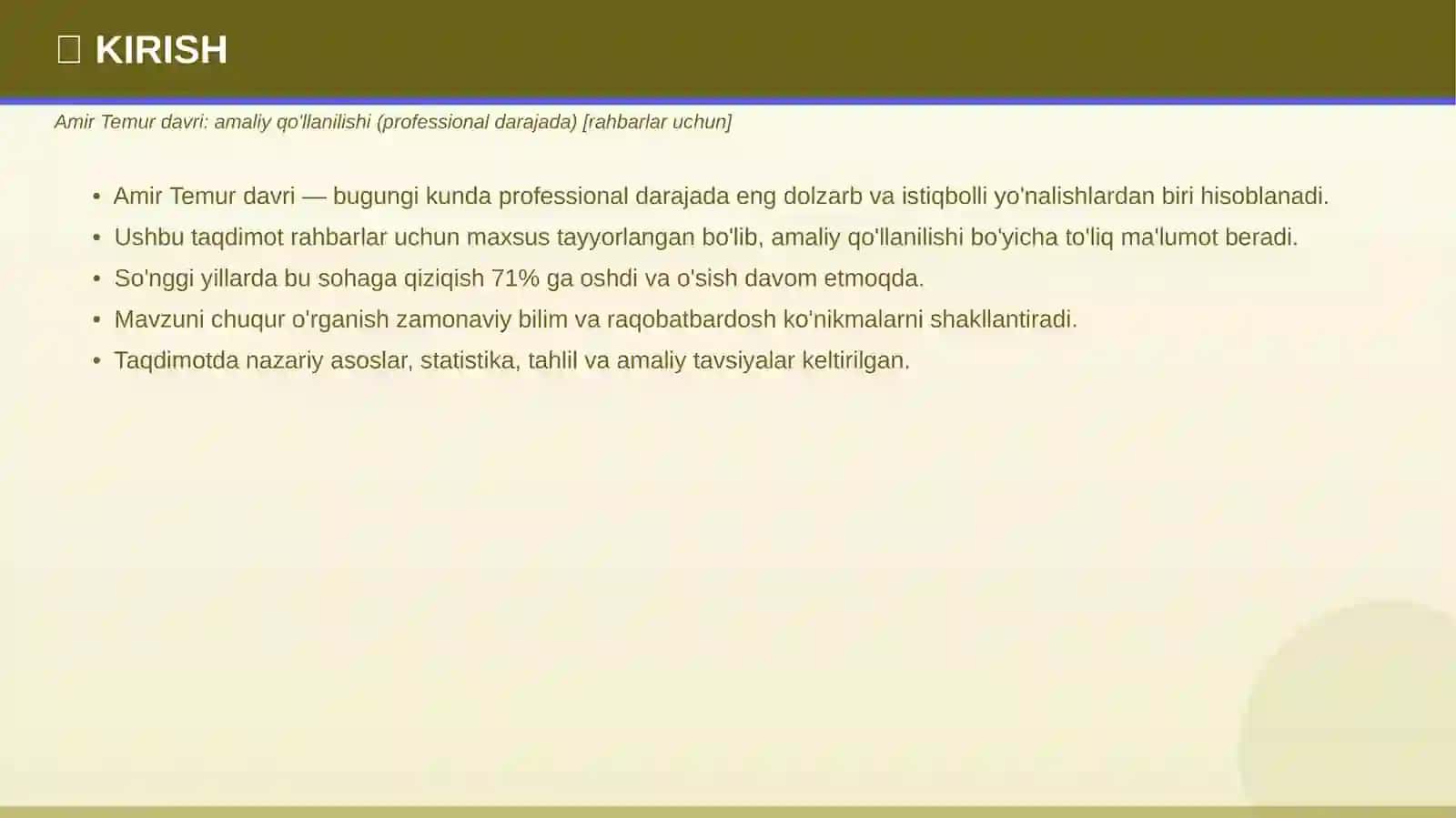 Amaliy qo'llanilishi — professional darajada 3