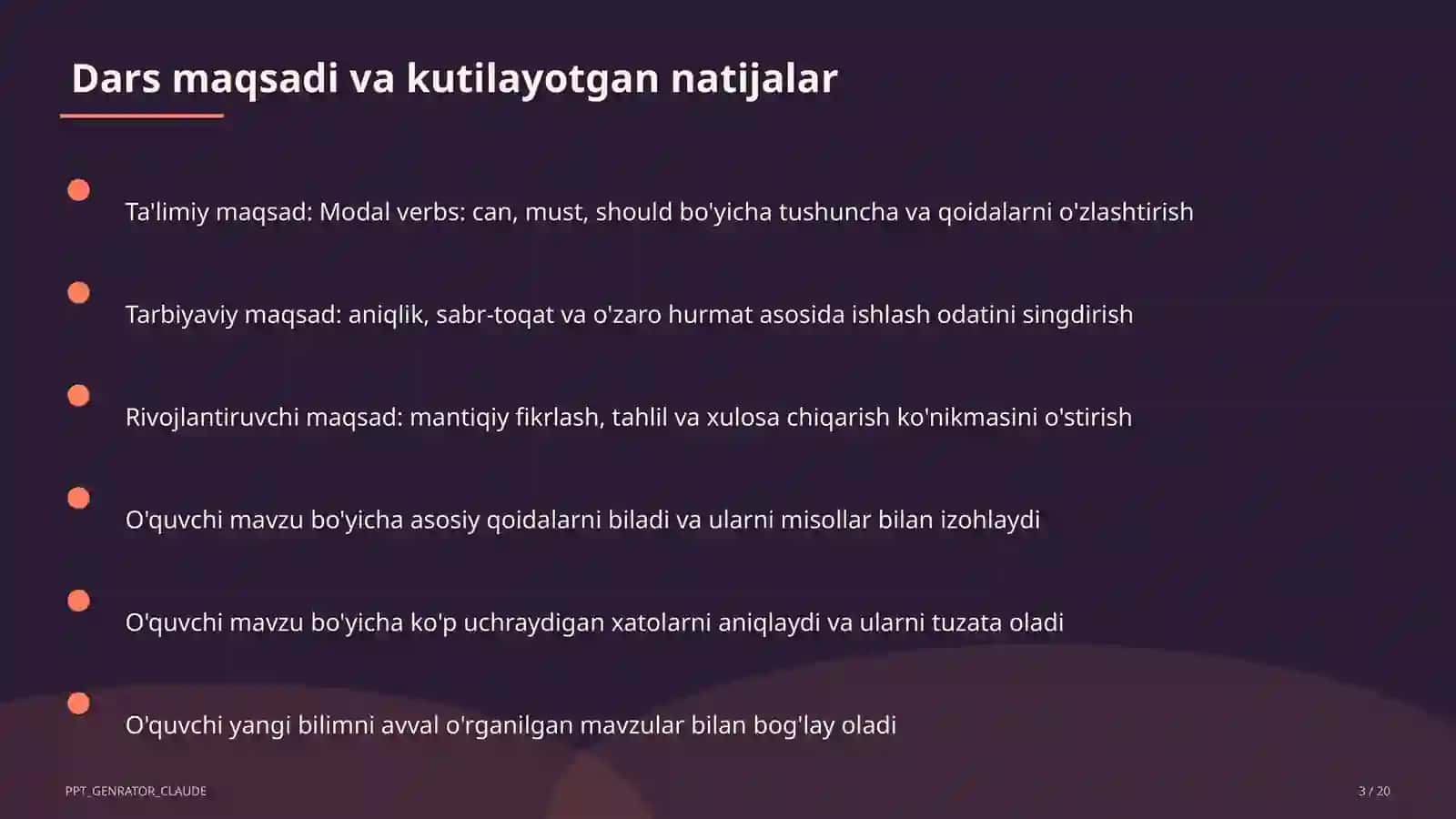 Modal verbs: can, must, should (7-sinf) 3