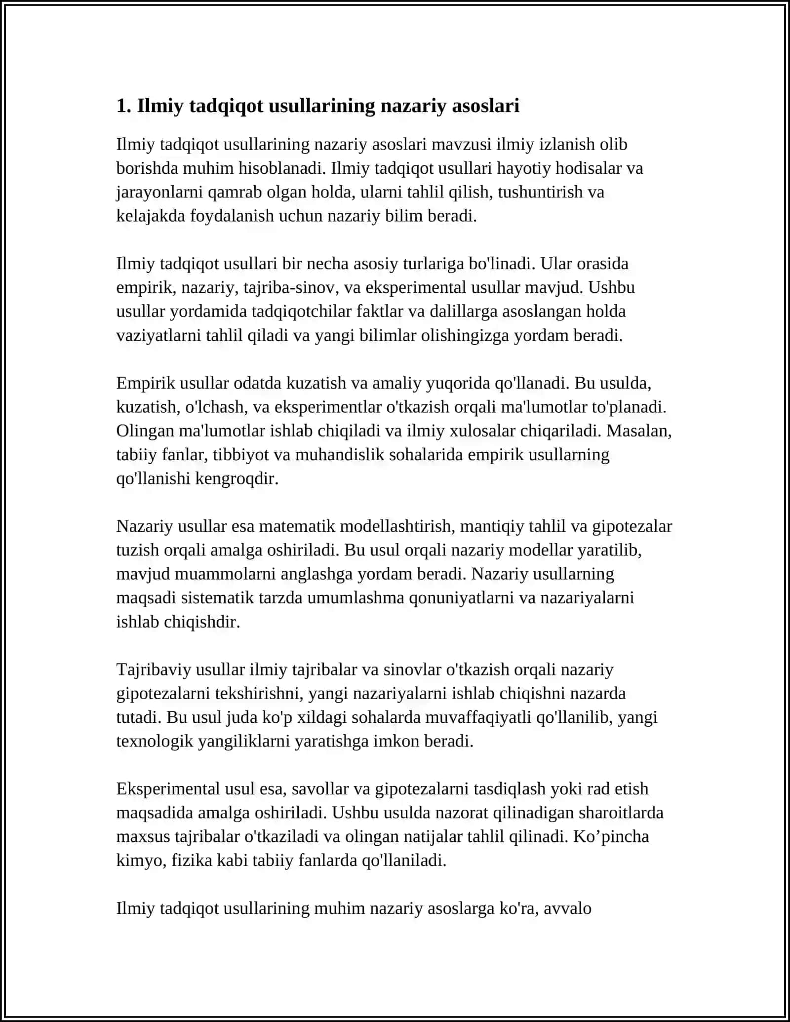 ILMIY TADQIQOT METODLAR KUZATISH QIYOSLASH VA EKSPERIMENT 3