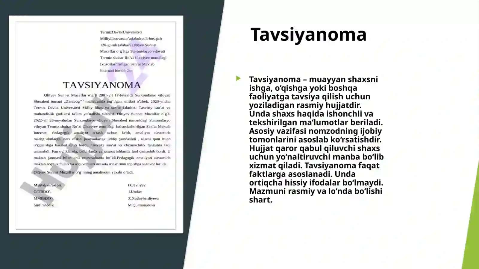 Tavsiyanoma matnining rasmiy-axboriy xususiyatlari.pptx 3